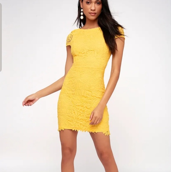 Lulus Dresses & Skirts - Yellow Lace Dress